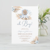 Invitation à la baby shower Oh Boy (Debout devant)