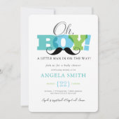 Invitation à la Baby Shower Oh Boy (Devant)