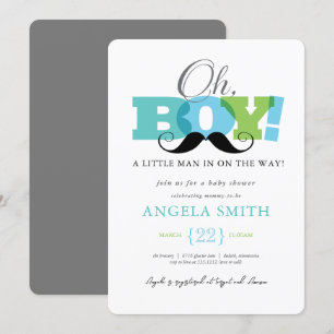 Invitation à la Baby Shower Oh Boy