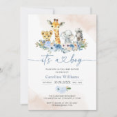 Invitation à la baby shower Oh Boy (Devant)