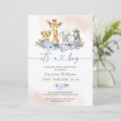 Invitation à la baby shower Oh Boy (Debout devant)