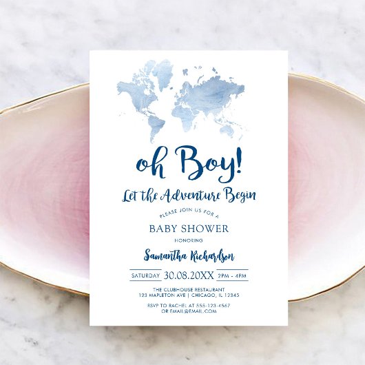 Invitation à la baby shower Oh Boy