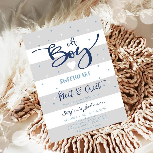 Invitation à la baby shower Oh Boy