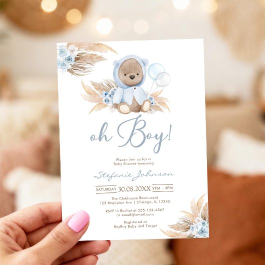 Invitation à la baby shower Oh Boy