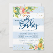 Invitation à la baby shower Oh Boy (Devant)