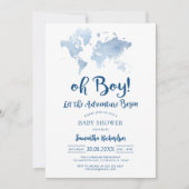 Invitation à la baby shower Oh Boy (Devant)