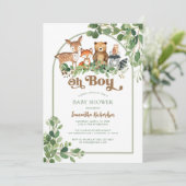 Invitation à la baby shower Oh Boy (Debout devant)