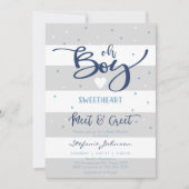 Invitation à la baby shower Oh Boy (Devant)