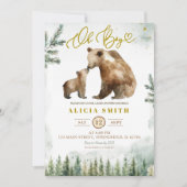 Invitation à la baby shower Oh Boy Forest Bear (Devant)
