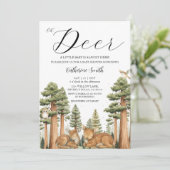 Invitation à la baby shower Oh Deer Forest (Debout devant)