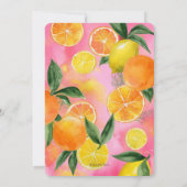 Invitation à la baby shower Oranges d'été (Dos)