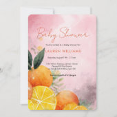 Invitation à la baby shower Oranges d'été (Devant)
