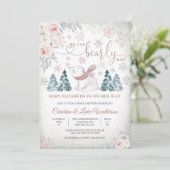 Invitation à la Baby Shower Ours d'Hiver (Debout devant)