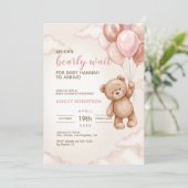 Invitation à la Baby Shower Ourson (Debout devant)