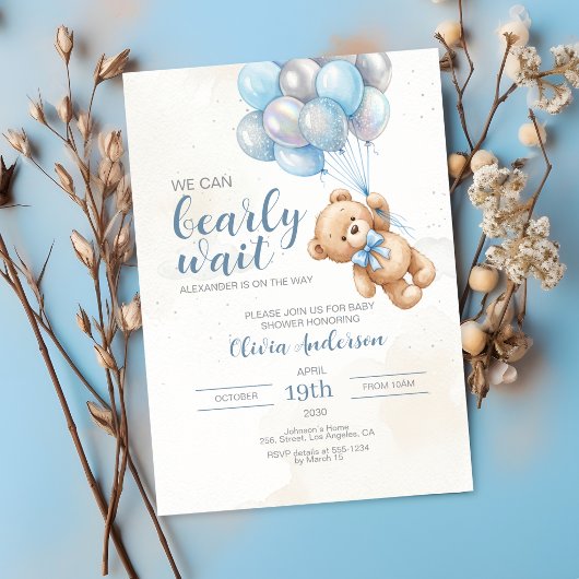 Invitation à la Baby Shower Ourson