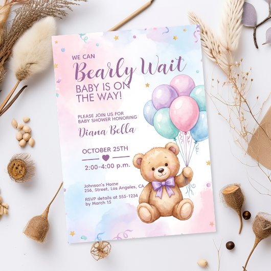 Invitation à la Baby Shower Ourson