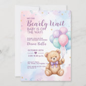 Invitation à la Baby Shower Ourson (Devant)