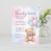 Invitation à la Baby Shower Ourson (Debout devant)