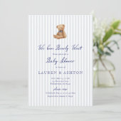 Invitation à la baby shower ourson chic (Debout devant)