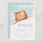 Invitation à la Baby Shower Ourson Dormant (Devant / Derrière)