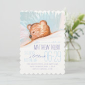 Invitation à la Baby Shower Ourson Dormant (Debout devant)