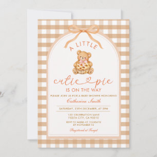Invitation à la baby shower Ourson Mignon