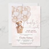 Invitation à la baby shower Ourson Mignon (Devant)