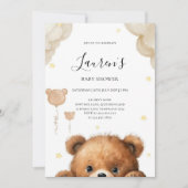 Invitation à la Baby Shower Ourson Mignon (Devant)