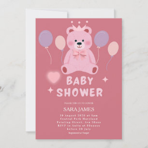 Invitation à la Baby Shower Ourson Sucré