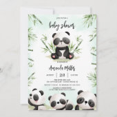 Invitation à la baby shower Panda Bébé (Devant)