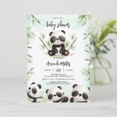 Invitation à la baby shower Panda Bébé (Debout devant)