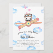 Invitation à la baby shower Panda Pilote (Devant)