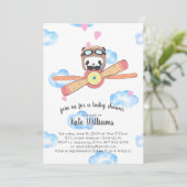 Invitation à la baby shower Panda Pilote (Debout devant)