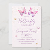 Invitation à la Baby Shower Papillon (Devant)