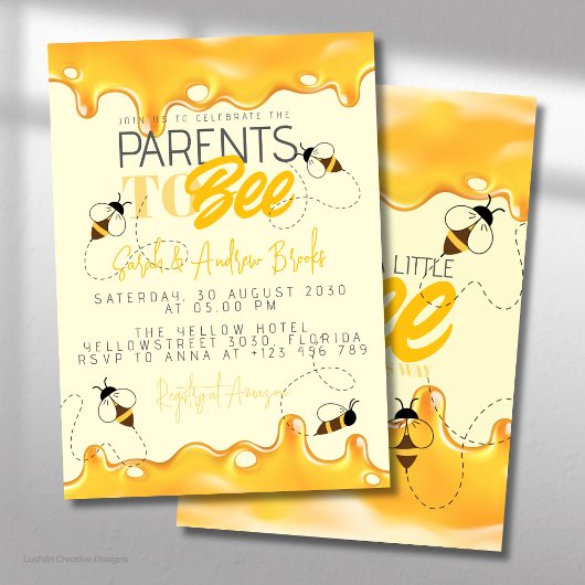 Invitation à la Baby Shower Parents To Bee