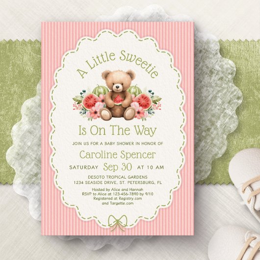 Invitation à la baby shower Pastèque Petite Douceu