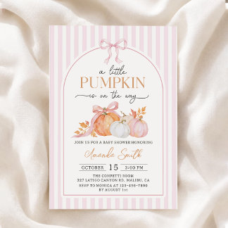 Invitation à la baby shower Petit Citrouille Ruban