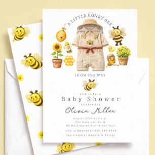 Invitation à la Baby Shower Petite Abeille Chérie