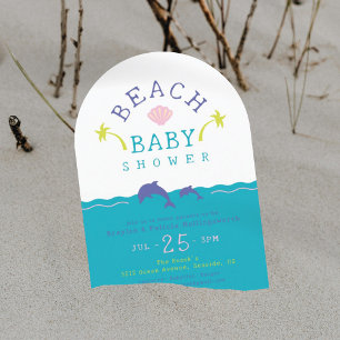 Invitation à la Baby Shower Plage Océanique