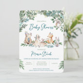 Invitation à la baby shower pour bébé dans la forê (Debout devant)