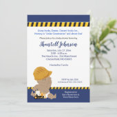 Invitation à la baby shower pour bébé de construct (Debout devant)
