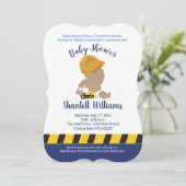 Invitation à la baby shower pour bébé de construct (Debout devant)