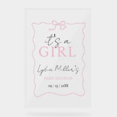 Invitation à la baby shower pour bébé fille avec u (Recto)