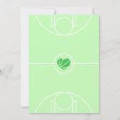Invitation à la baby shower pour bébé vert basket- (Dos)