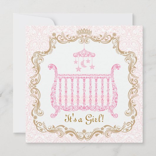 Invitation à la baby shower pour fille (Devant)