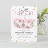 Invitation à la baby shower pour fille aux citroui (Debout devant)