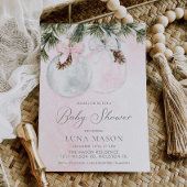Invitation à la baby shower pour fille de Noël