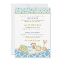 Invitation à la Baby Shower pour Garçon avec Anima