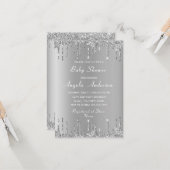 Invitation à la baby shower pour garçon avec code (Devant/Arrière en situation)