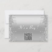 Invitation à la baby shower pour garçon avec code (Dos)